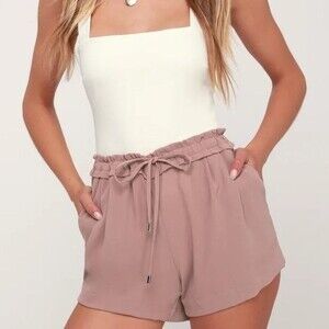 Lulu's Jest Mauve Drawstring Shorts NWT Size XS